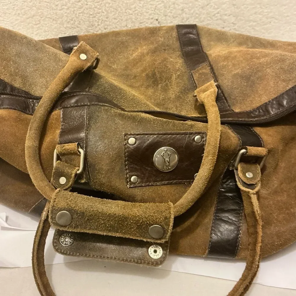 Set o mò ENMON Canvas duffle & travel kit with Brown Leather Trim